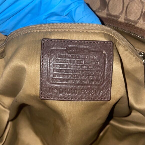 Coach Tan and Deep Brown Leather Signature Carrie Tote - Picture 6 of 13